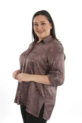 Trend42plus Plus Size Leopard Patterned Floss Mink Viscose Shirt - BÜYÜKBEDENIZ (1)