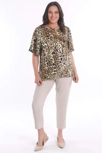 Trend42plus Plus Size Leopard Print Blouse - 1