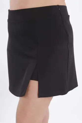 Trend42plus Plus Size Relaxed Fit Black Skort - 1