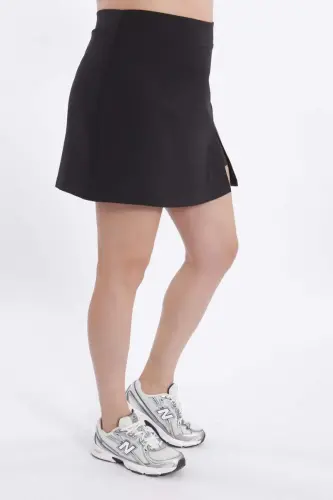 Trend42plus Plus Size Relaxed Fit Black Skort - 5