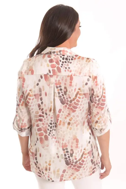 Trend42plus Plus Size Tile Digital Printed Crash Shirt - 5