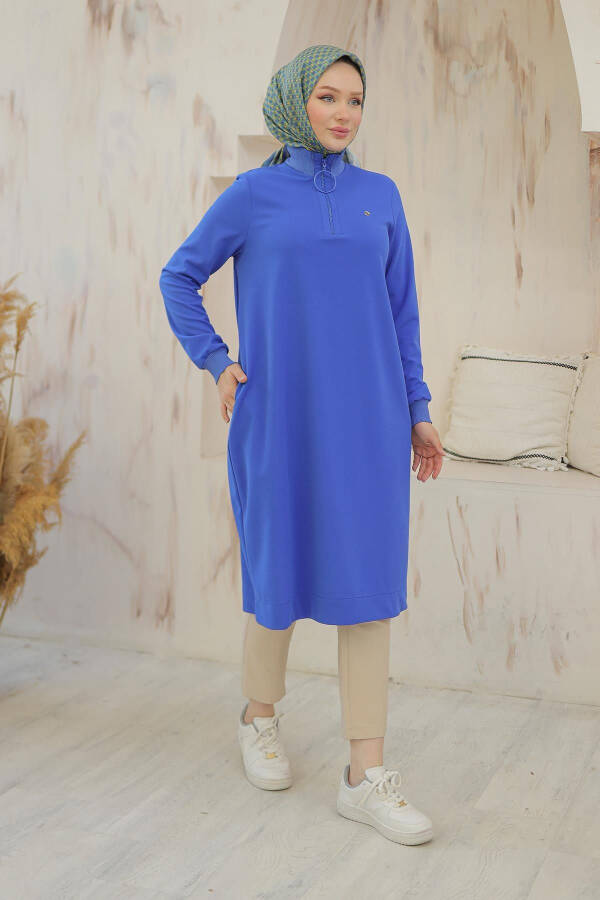 Trending Ring Zip and High Neck Tunic 24KT436 - 1