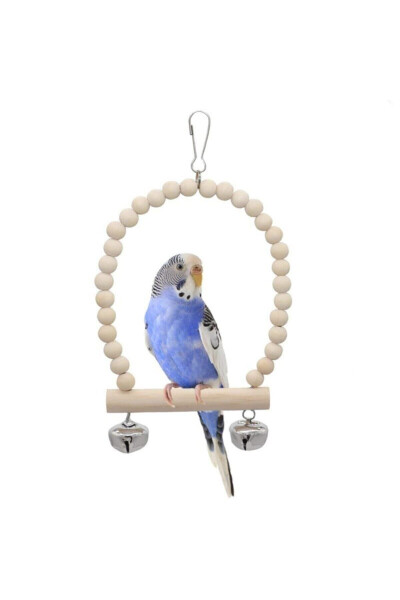 Trendme Uniq Bird Toys Yog'och Qo'ng'iroqli Qush Svinchagi - UNIQBIRDTOYS