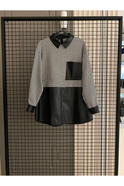 Трендовый Туника с карманами и кожаной отделкой - ARMINE