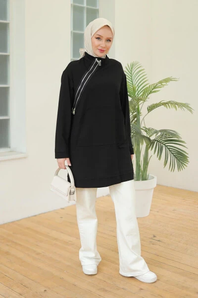 Trendy Asymmetrical Detailed Modern Tunic 24KT440 - Armine