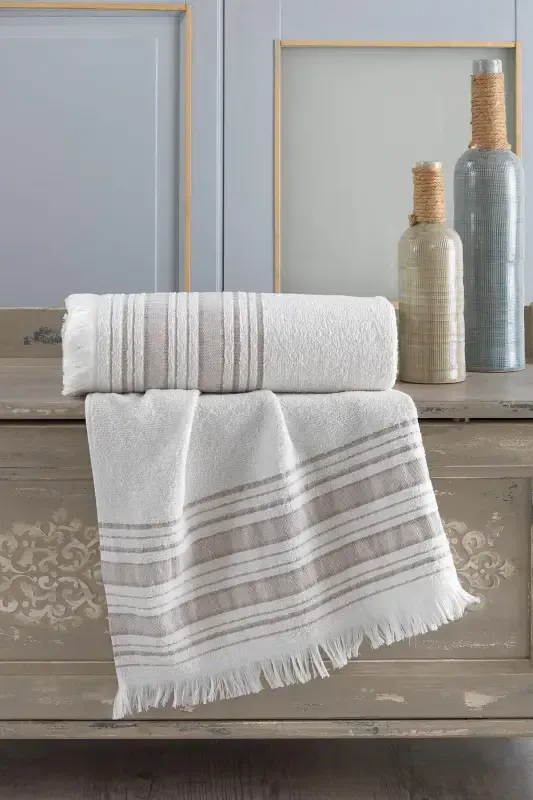 Trendy Bathroom Towel Set 70x140 & 50x90-Coffee - 1