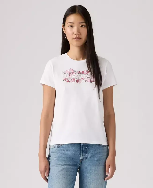 Trendy Plus Size Perfect Logo Cotton T-Shirt - Plus Blake Brushstroke Black White Fill Bright White - 6