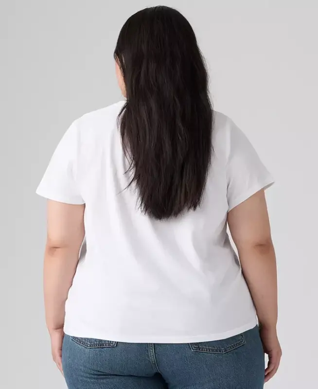 Trendy Plus Size Perfect Logo Cotton T-Shirt - Bandana Bright White - 4