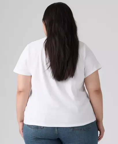 Trendy Plus Size Perfect Logo Cotton T-Shirt - Bandana Bright White - 13
