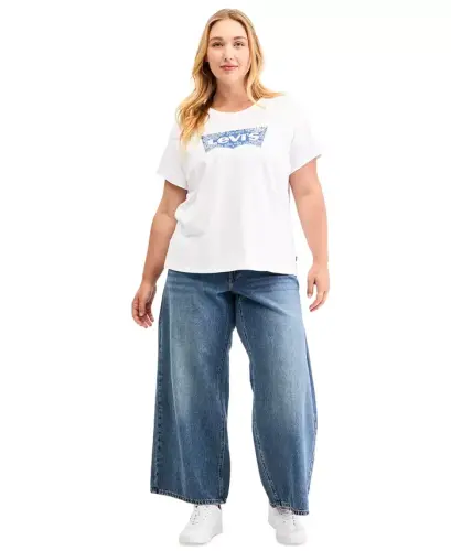 Trendy Plus Size Perfect Logo Cotton T-Shirt - Bandana Bright White - 3