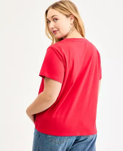 Trendy Plus Size Perfect Logo Cotton T-Shirt - Bandana Red - LEVI'S (1)