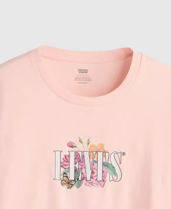 Trendy Plus Size Perfect Logo Cotton T-Shirt - Pl Botanical Rose Serif Mangano Calcite - 5