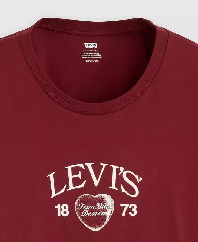 Trendy Plus Size Perfect Logo Cotton T-Shirt - Pl Levis Locket Warm Cabernet - 4