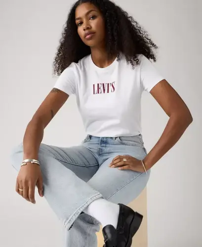 Trendy Plus Size Perfect Logo Cotton T-Shirt - Pl Serif Stud Outline Bright White - 3