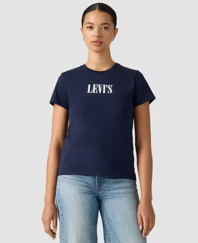 Trendy Plus Size Perfect Logo Cotton T-Shirt - Pl Serif Stud Outline Navy Blazer 