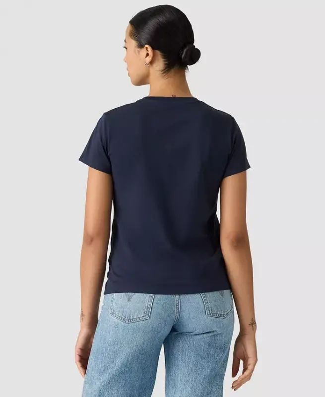 Trendy Plus Size Perfect Logo Cotton T-Shirt - Pl Serif Stud Outline Navy Blazer - 3
