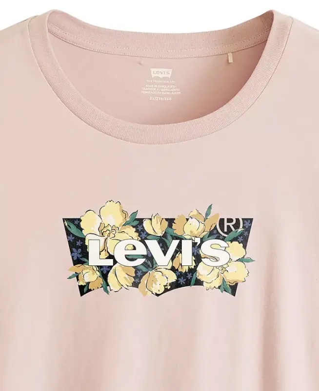 Trendy Plus Size Perfect Logo Cotton T-Shirt - Plus Blake Brushstroke Bw Fill Crystal Pink - 3