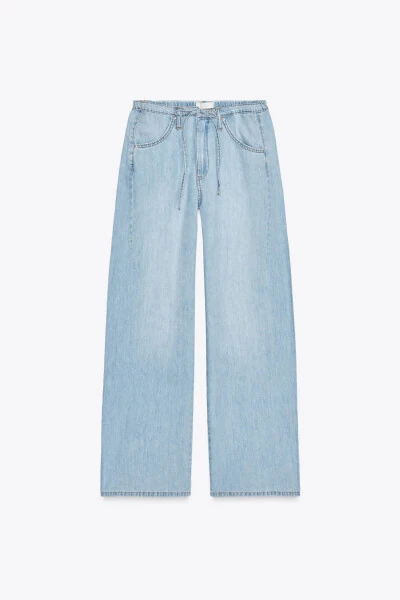 TRF BURMALI IPPLI SUYUQ DENIM SHIM - Ochiq ko'k - 6