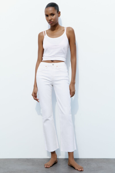 TRF CROPPED FLARE HIGH WAIST JEAN-White - 28