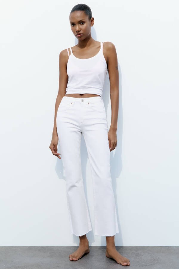 TRF CROPPED FLARE HIGH WAIST JEAN-White - 19