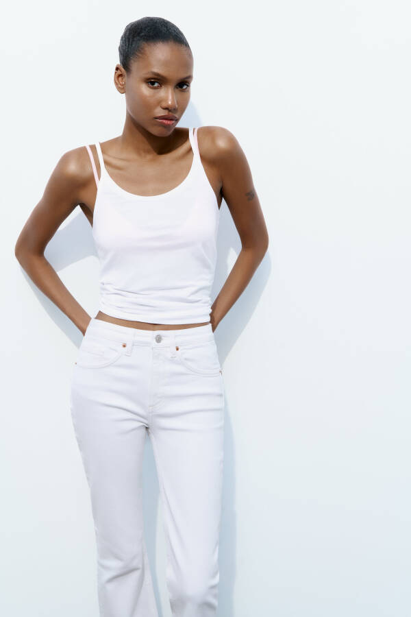 TRF CROPPED FLARE HIGH WAIST JEAN-White - 3