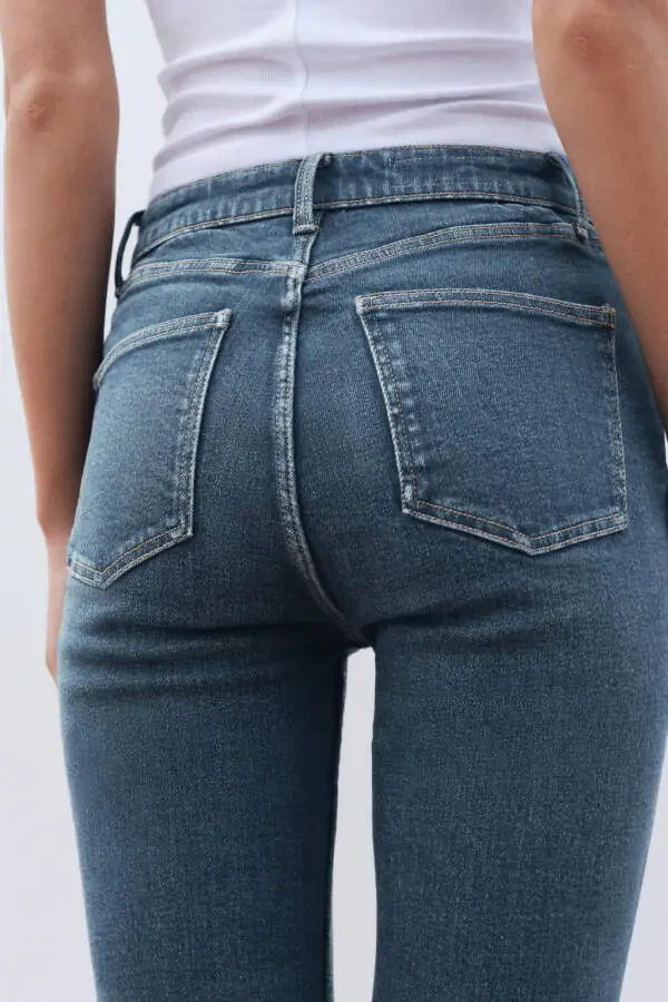 TRF CROPPED FLARE HIGH WAIST JEANS-NAVY - 5