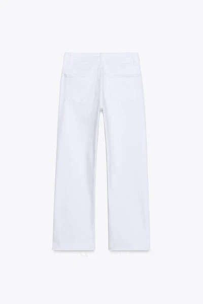 TRF CROPPED FLARE HIGH WAIST JEANS-White - MODAZONE (1)