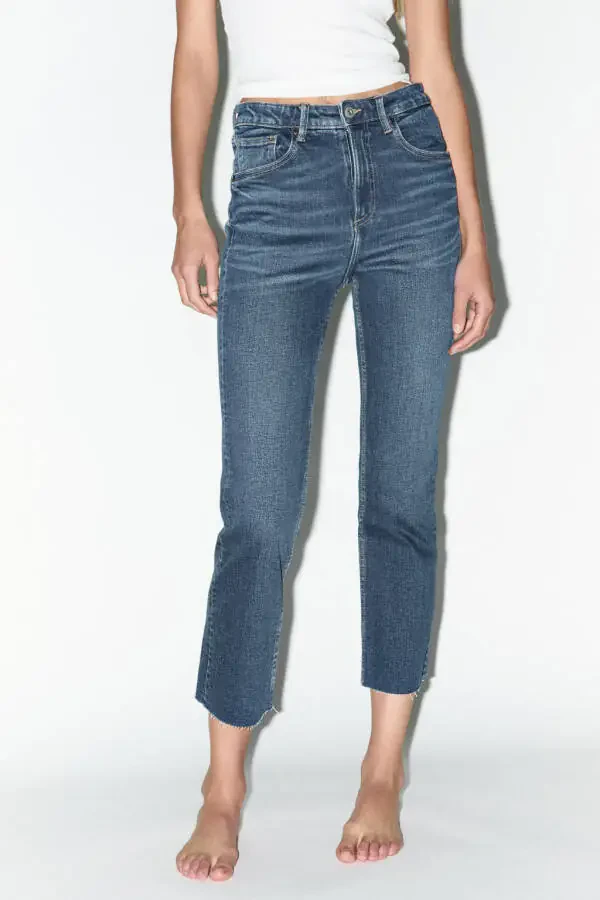 TRF CROPPED FLARE YUQORI BEL JEAN-LACIVERT - 2