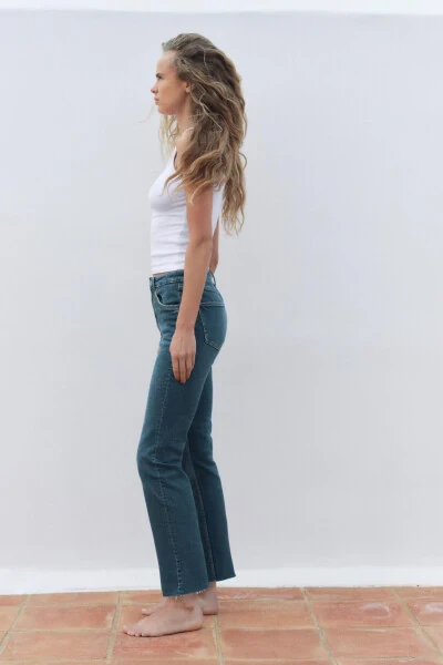 TRF CROPPED FLARE YUQORI BEL JINSI-LАCIVERD - 3