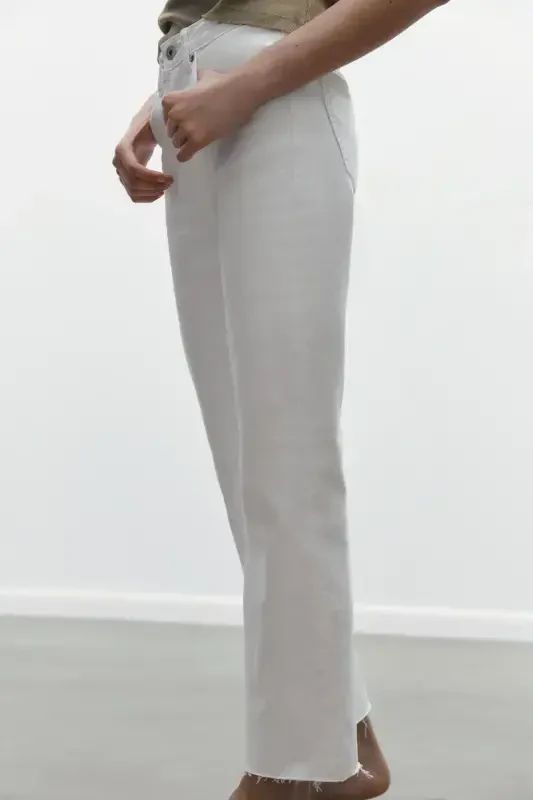 TRF CROPPED FLARE YUQORI BEL JINSI - Oq - 3