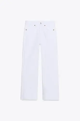 TRF CROPPED FLARE YUQORI BEL JINSI - Oq - 4