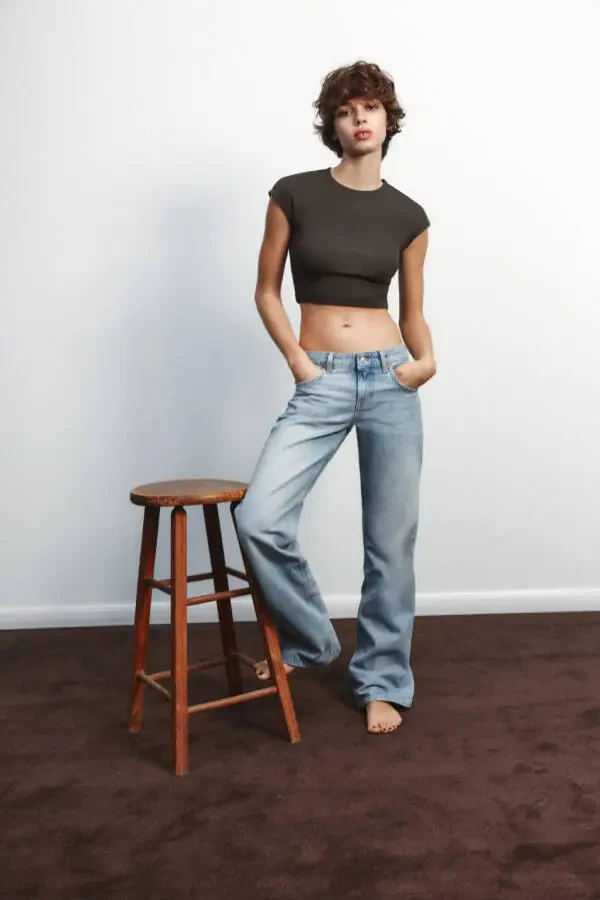 TRF ДЖИНСЫ КЛЕШ НИЗКАЯ ПОСАДКА - Светло-голубой - 1