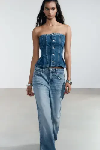 TRF FLARED MID-RISE JEANS-Blue - 5