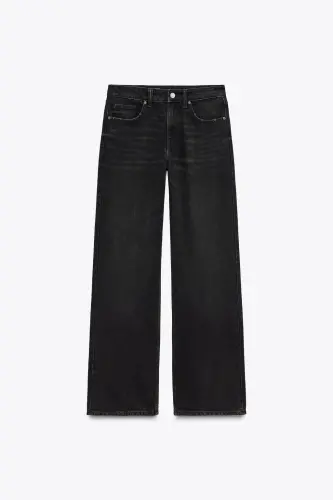 TRF FULL LENGTH MID-RISE WIDE-LEG JEAN-Black - 5