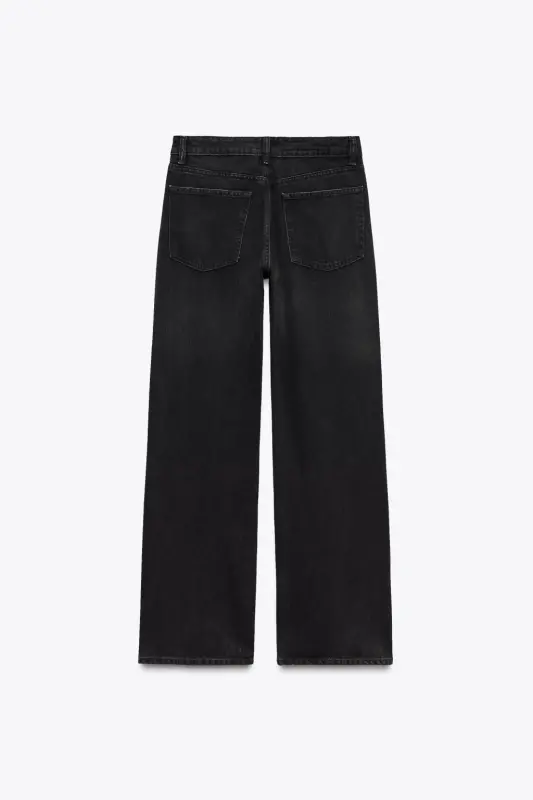 TRF FULL LENGTH MID-RISE WIDE-LEG JEAN-Black - 6
