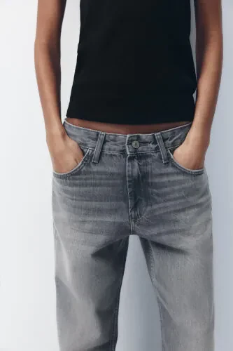 TRF FULL LENGTH MID-RISE WIDE-LEG JEAN-Grey - 4