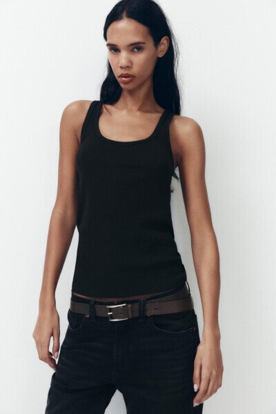 TRF FULL LENGTH ORTA BEL WIDE-LEG JEAN-Чёрный - 3