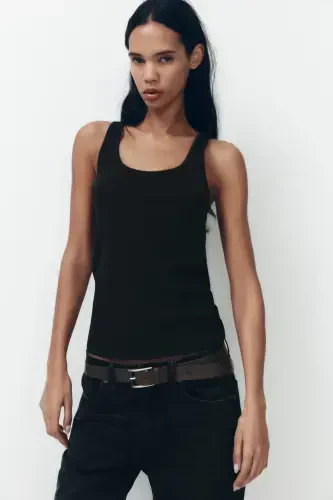 TRF FULL LENGTH ORTA BEL WIDE-LEG JEAN-Чёрный - 3