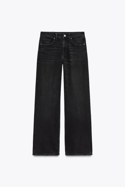 TRF FULL LENGTH ORTA BEL WIDE-LEG JEAN-Qora - 5