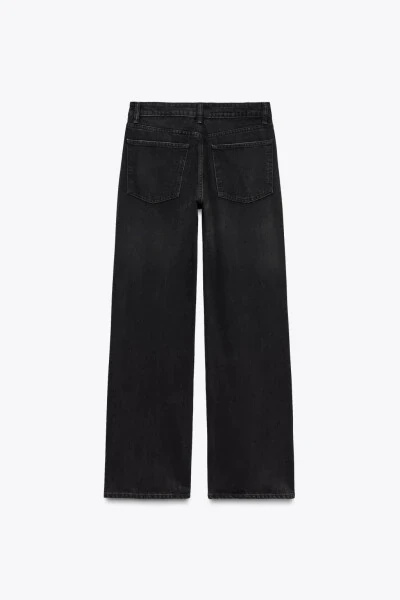 TRF FULL LENGTH ORTA BEL WIDE-LEG JEAN-Qora - 6