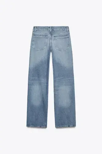 TRF GENİŞ PAÇA ORTA BEL JEAN-Mavi - 8