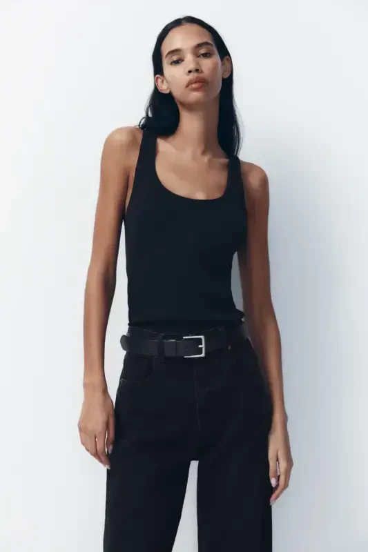 TRF HIGH-RISE WIDE-LEG JEAN - Black - 4