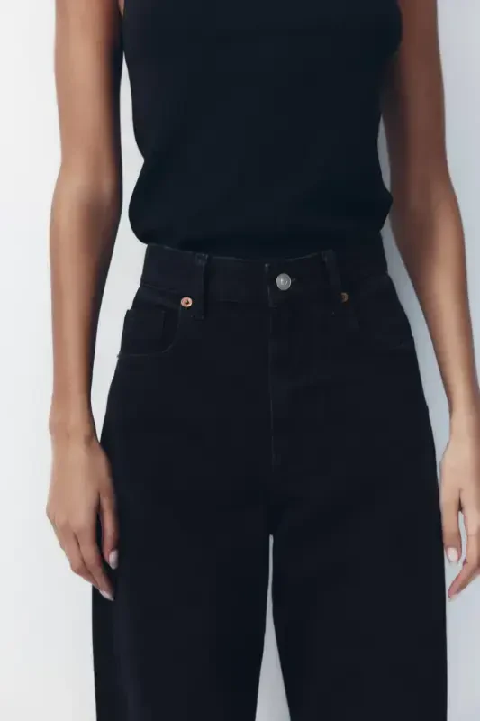 TRF HIGH-RISE WIDE-LEG JEAN - Чёрный - 5