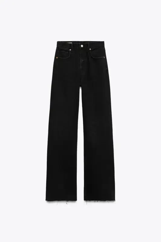 TRF HIGH-RISE WIDE-LEG JEAN - Qora - 6