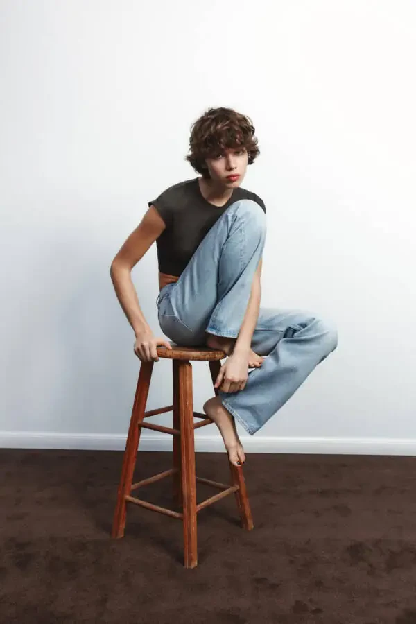 TRF KENG PALAQLI PASTKI BEL JINSI - Ochiq ko'k - 3