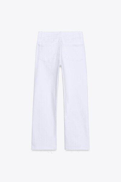 TRF CROPPED FLARE YÜKSEK BEL JEAN-Beyaz - MODAZONE (1)