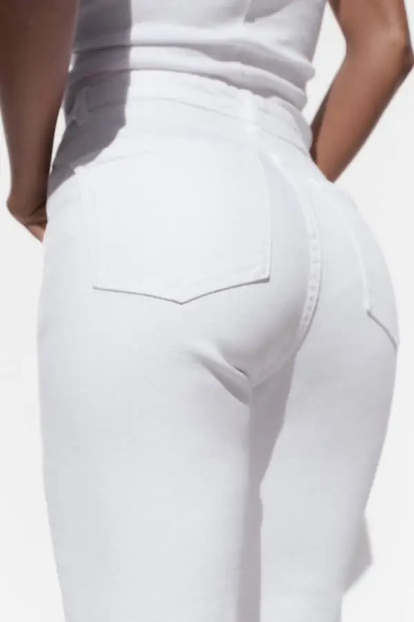 TRF CROPPED FLARE YÜKSEK BEL JEAN-Beyaz - 6