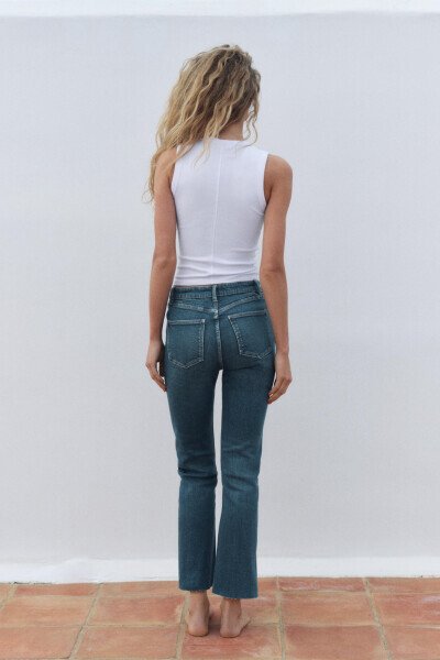 TRF CROPPED FLARE YÜKSEK BEL JEAN-LACİVERT - 4