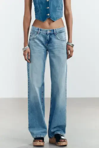 TRF LOW WAIST WIDE LEG JEANS-Light blue - ZARA (1)