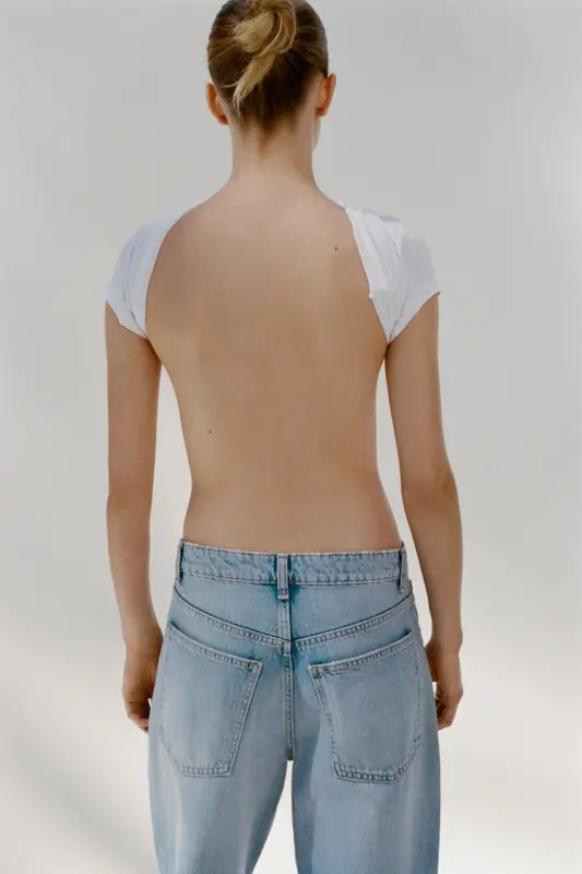 TRF MID-RISE WIDE LEG BALLOON JEANS-Light blue - 5